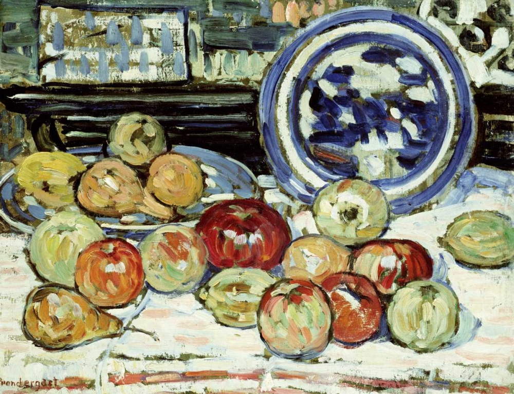 Wall Art Painting id:90562, Name: Still Life With Apples, Artist: Prendergast, Maurice Brazil