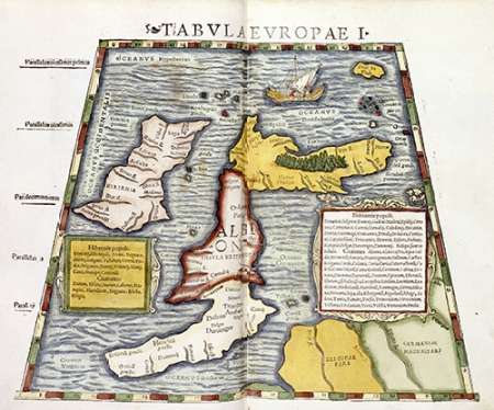 Wall Art Painting id:185752, Name: Map of Britain, Artist: Ptolemaeus, Claudius