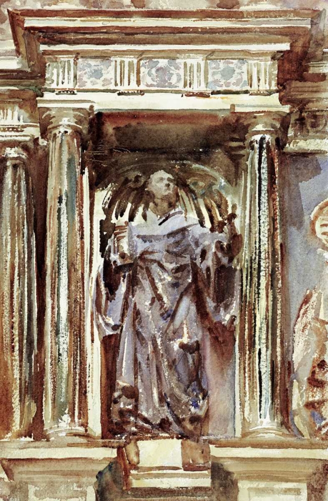 Wall Art Painting id:90597, Name: In a Church at Granada, Artist: Sargent, John Singer