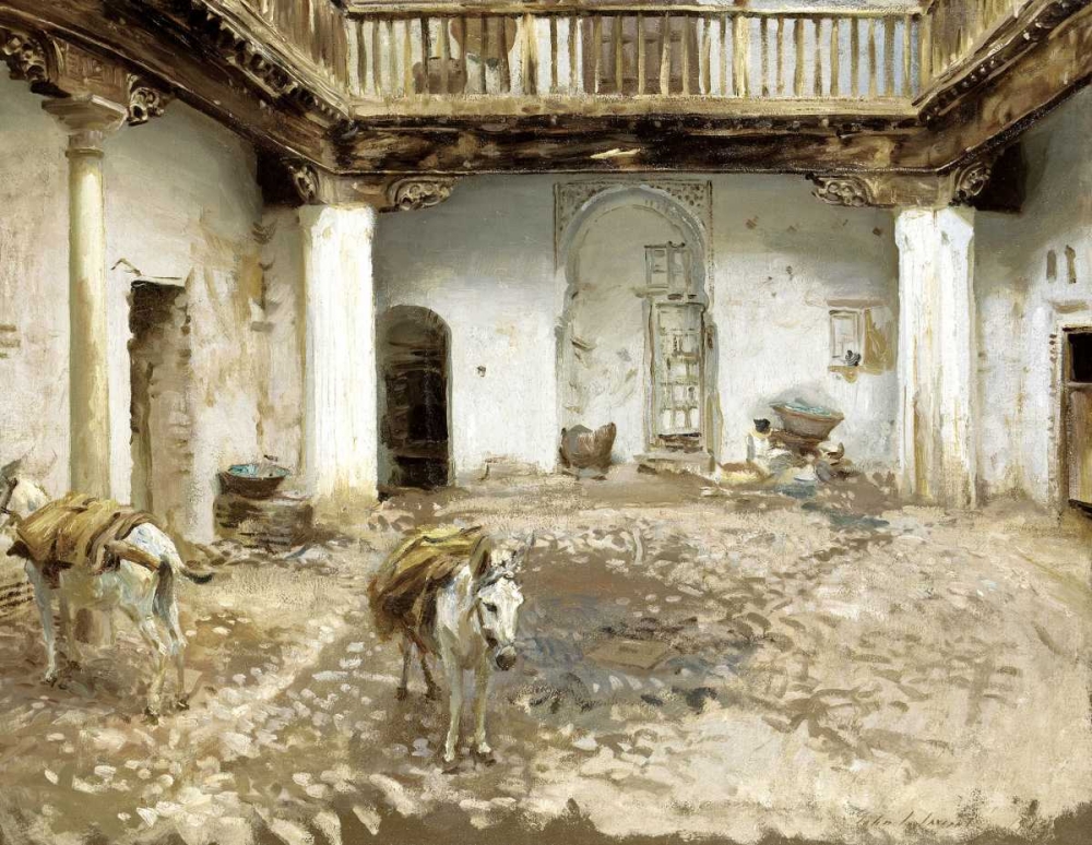 Wall Art Painting id:90602, Name: Moorish Courtyard, Artist: Sargent, John Singer
