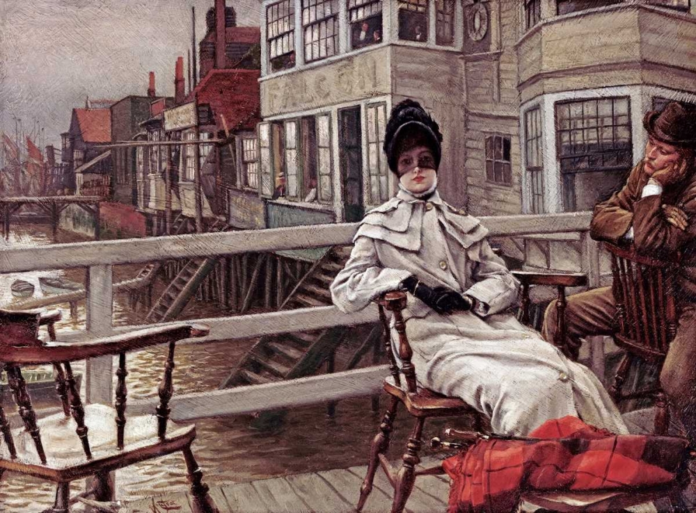 Wall Art Painting id:90635, Name: Waiting For The Boat at Greenwich, Artist: Tissot, James Jacques