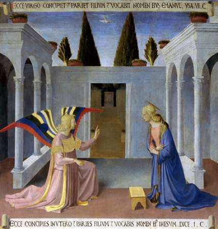 Wall Art Painting id:185830, Name: Story of The Life of Museumist The Annunciation, Artist: Angelico, Fra