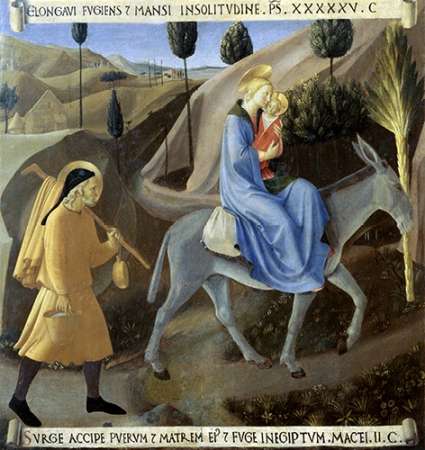 Wall Art Painting id:185831, Name: Story of The Life of Museumist The Flight To Egypt, Artist: Angelico, Fra