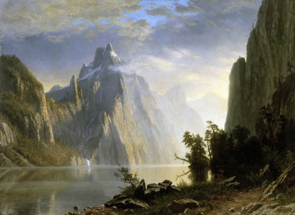 Wall Art Painting id:90736, Name: A Lake in the Sierra Nevada, Artist: Bierstadt, Albert
