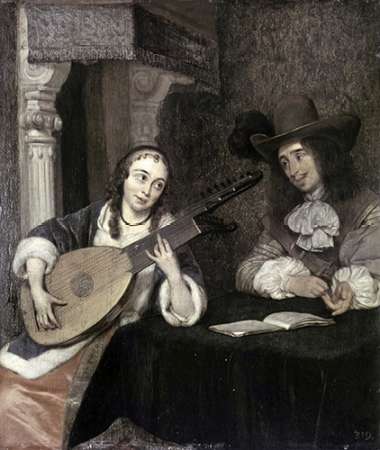 Art Print: Woman Playing The Lute