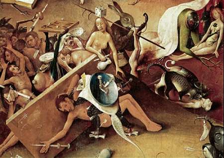 Wall Art Painting id:185887, Name: Garden of Earthly Delights - Detail #9, Artist: Bosch, Hieronymus