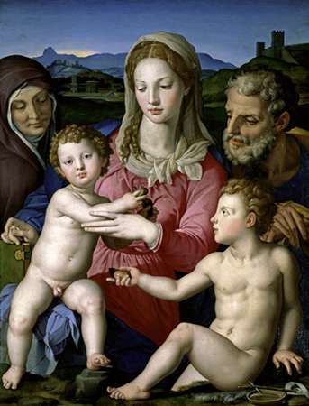 Art Print: Family with Saint Anne and John the Baptist as a Child