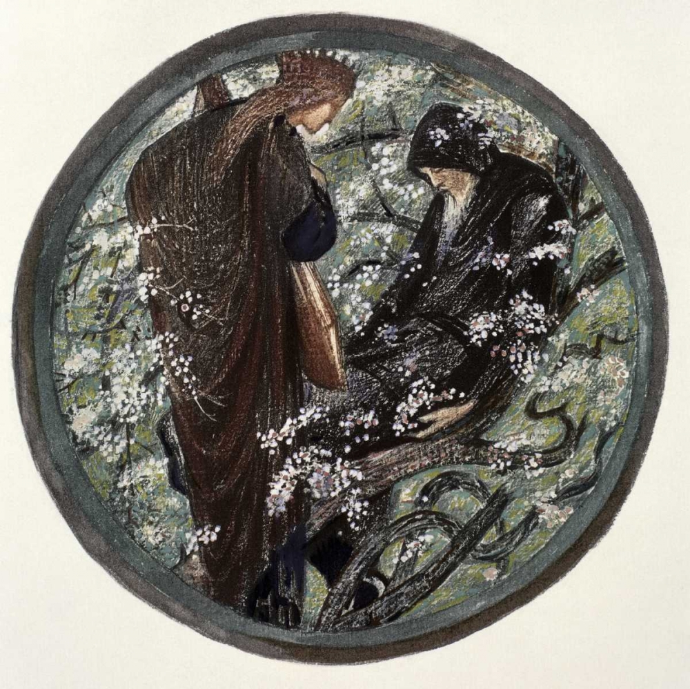 Wall Art Painting id:90797, Name: Witches Tree. Nimue Beguiling Merlin With Enchantment, Artist: Burne-Jones, Sir Edward