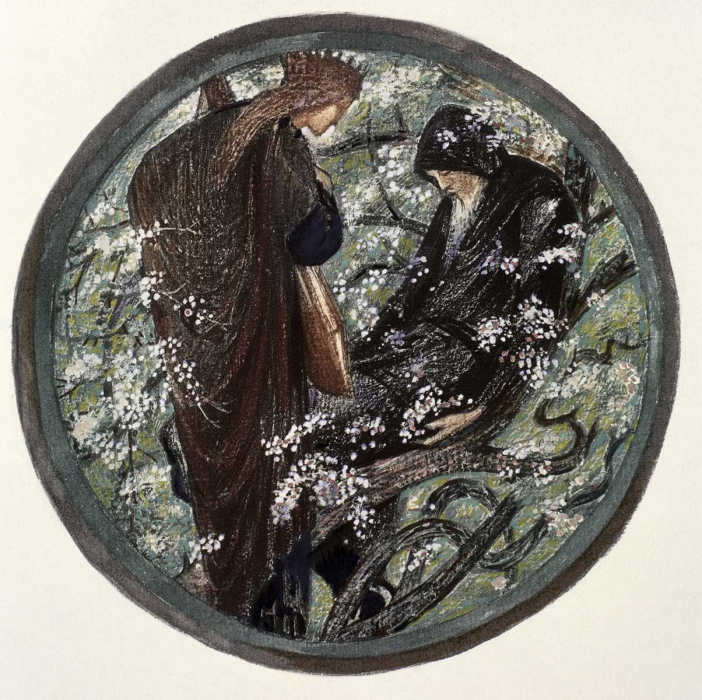 Wall art: Witches Tree. Nimue Beguiling Merlin With Enchantment, by Burne-Jones, Sir Edward