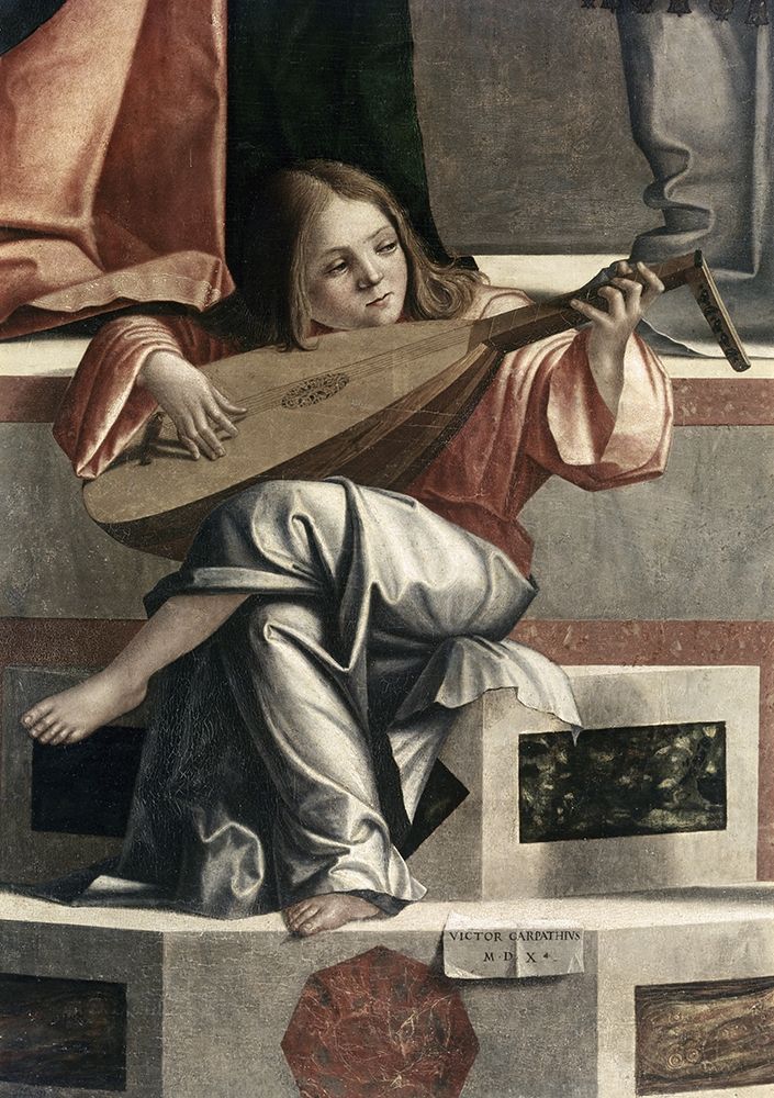 Wall Art Painting id:265991, Name: Child With a Lute, Artist: Carpaccio, Vittore