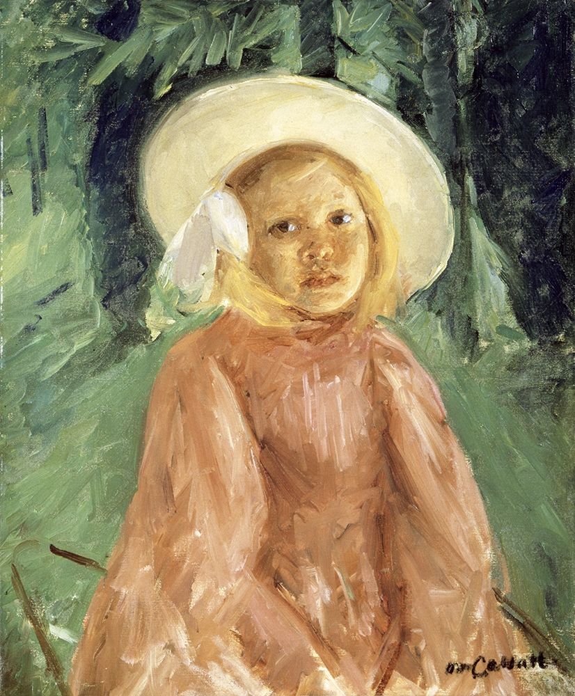 Wall Art Painting id:266000, Name: Little Girl in a Currant Colored Dress, Artist: Cassatt, Mary