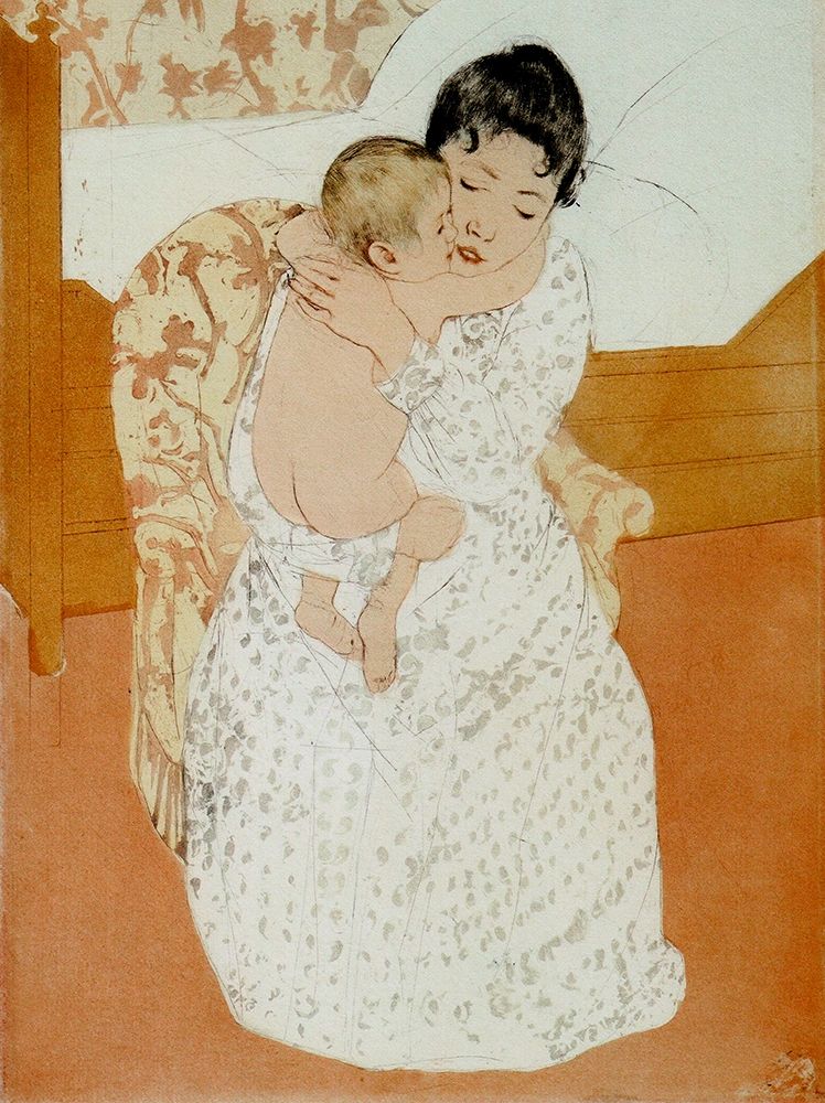 Wall Art Painting id:266001, Name: Maternal Caress, Artist: Cassatt, Mary