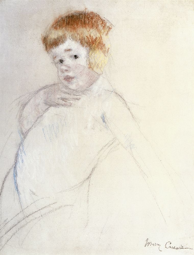 Wall Art Painting id:266006, Name: Study of the Baby for The Caress, Artist: Cassatt, Mary