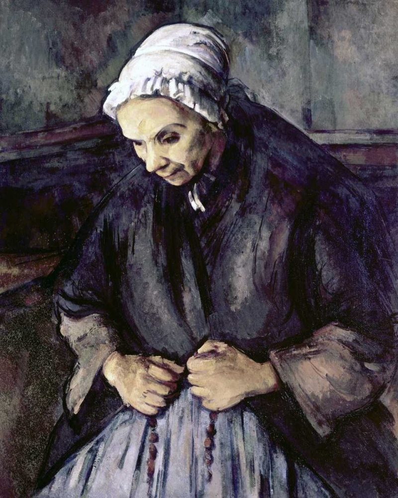 Wall Art Painting id:90825, Name: An Old Woman With a Rosary, Artist: Cezanne, Paul