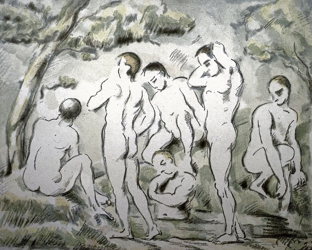 Wall Art Painting id:266115, Name: Bathers, Artist: Cezanne, Paul