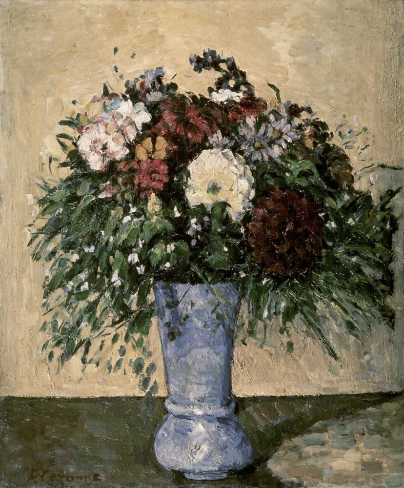 Wall Art Painting id:90828, Name: Bouquet In a Blue Vase, Artist: Cezanne, Paul
