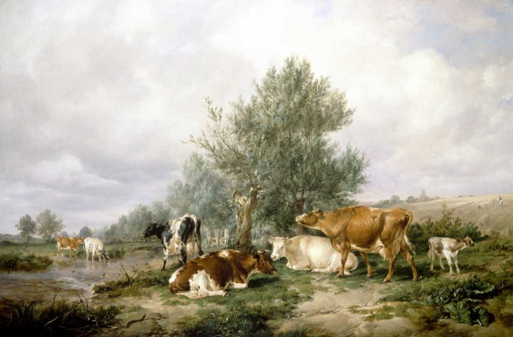 Wall Art Painting id:90852, Name: In Canterbury Meadows, Artist: Cooper, Thomas Sidney
