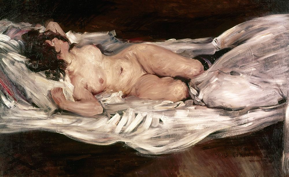 Wall Art Painting id:266178, Name: Recumbent Nude, Artist: Corinth, Lovis