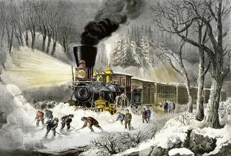 Wall art: American Railroad Scene/Snowbound, by Ives, Currier and