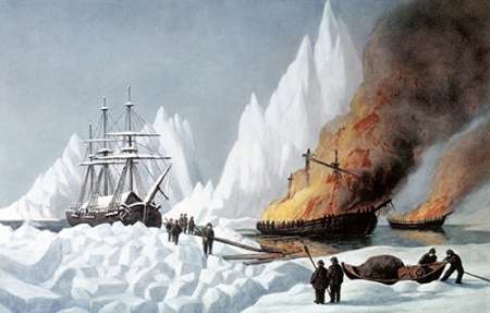 Wall Art Painting id:185954, Name: American Whalers Crushed In The Ice, Artist: Ives, Currier and
