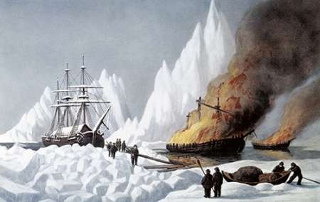 Wall art: American Whalers Crushed In The Ice, by Ives, Currier and