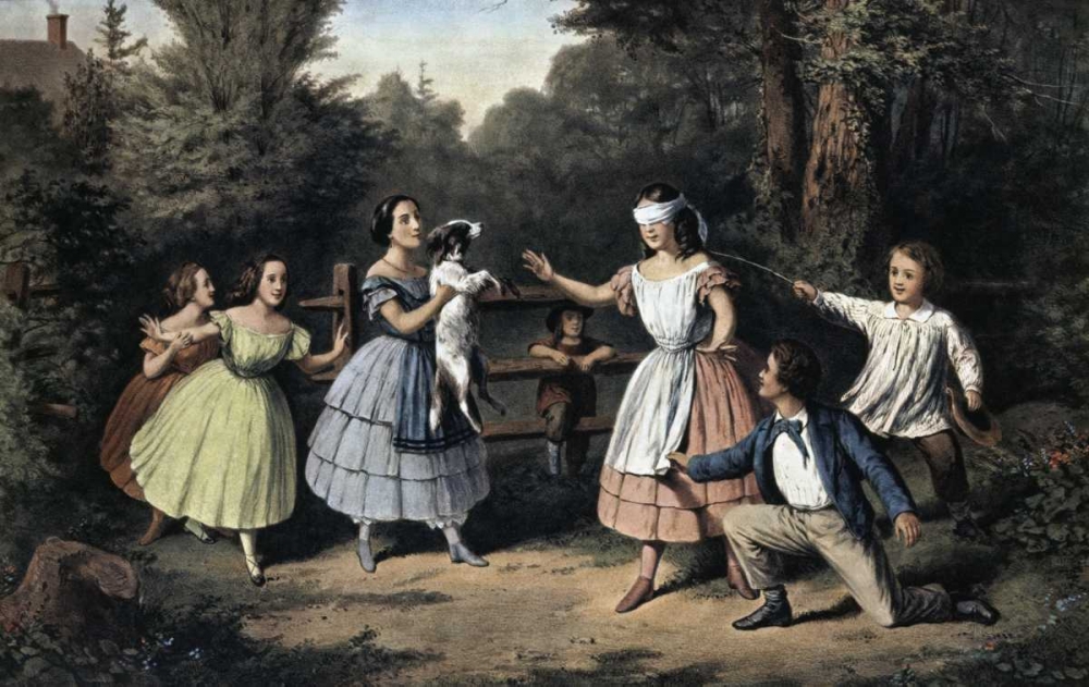 Wall Art Painting id:90869, Name: Blind Mans Buff, Artist: Currier and Ives