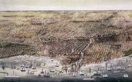 Wall Art Painting id:185957, Name: City of Chicago, Artist: Ives, Currier and