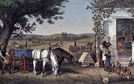 Wall Art Painting id:185958, Name: Farm and Fireside, Artist: Ives, Currier and