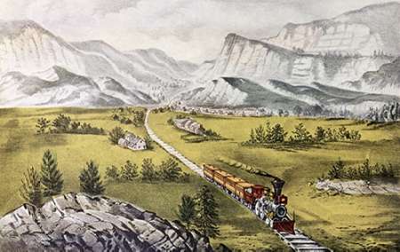 Wall Art Painting id:185961, Name: Great West, Artist: Ives, Currier and