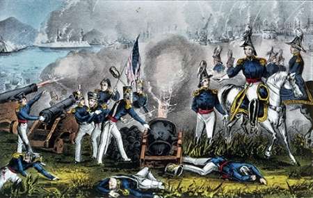 Wall art: Siege of Vera Cruz March 1847, by Ives, Currier and