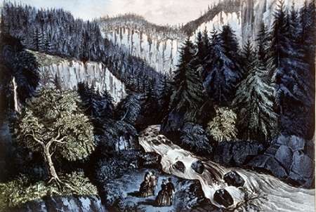 Wall art: Source of The Hudson In Indian Pass Adirondacks, by Ives, Currier and