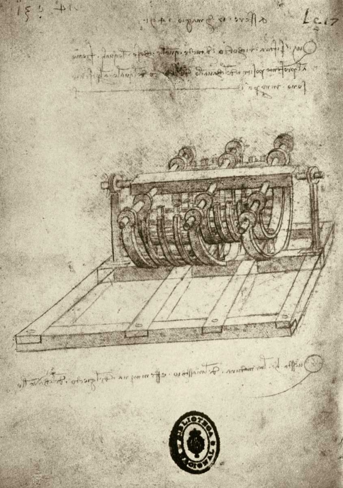 Wall Art Painting id:90919, Name: Mechanical Sketches, Artist: Da Vinci, Leonardo