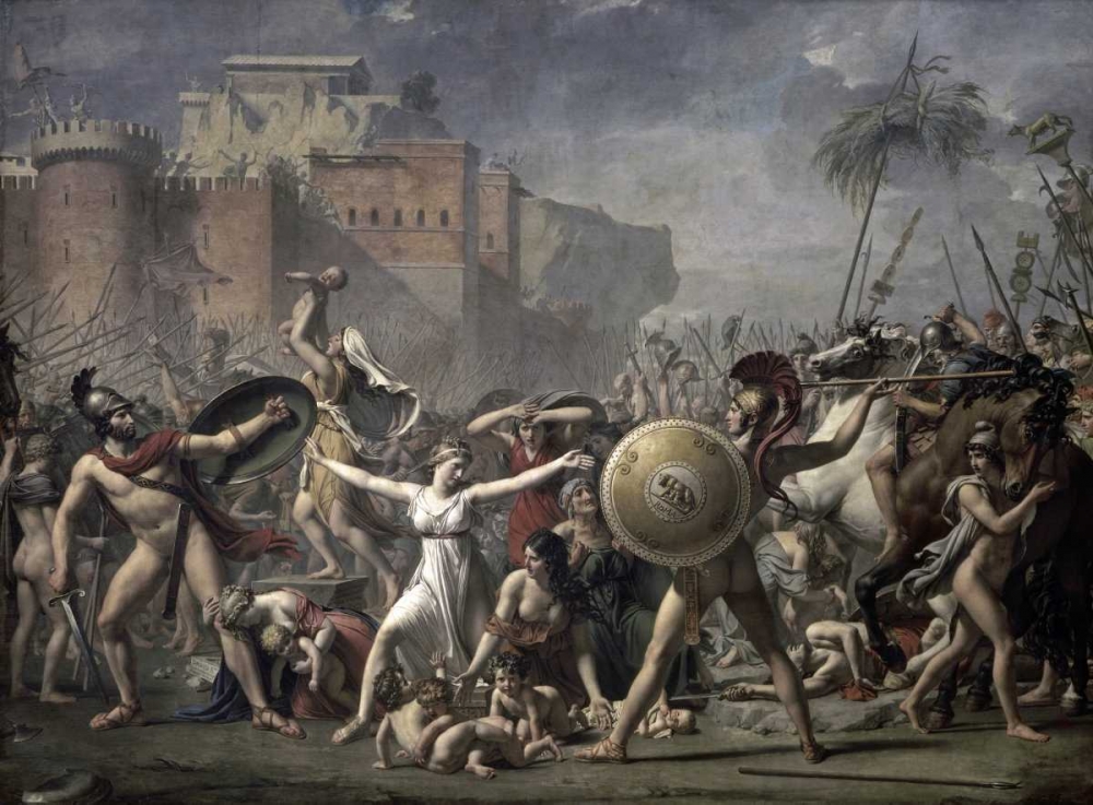 Wall Art Painting id:90932, Name: The Battle of The Sabines, Artist: David, Jacques-Louis