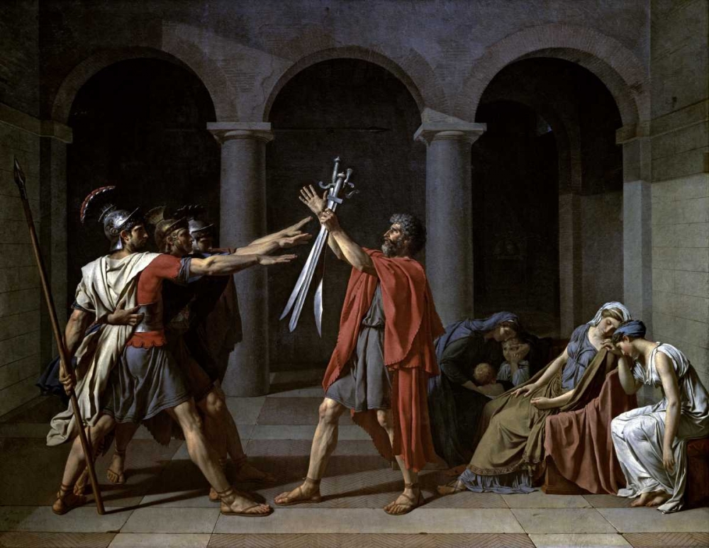 Wall Art Painting id:90934, Name: Oath of The Horatii, Artist: David, Jacques-Louis