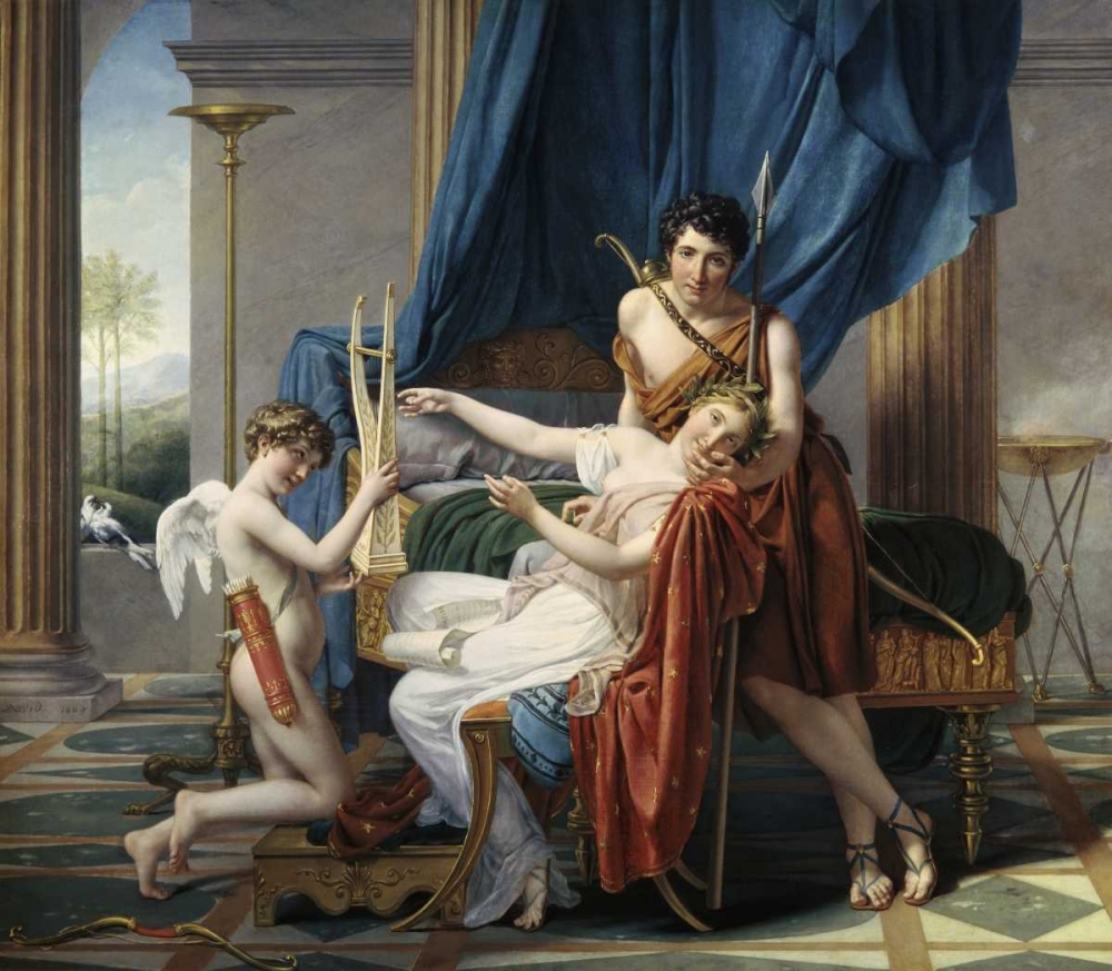 Wall Art Painting id:90936, Name: Sappho and Phaon, Artist: David, Jacques-Louis