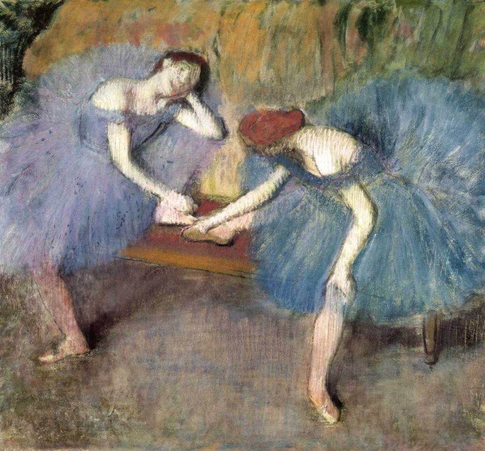 Wall Art Painting id:90968, Name: Two Dancers Resting, c. 1905-1910, Artist: Degas, Edgar