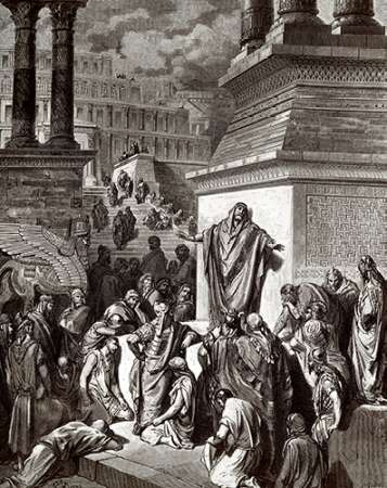 Wall Art Painting id:186057, Name: Jonah Telling of Ninevehs Coming Vanquishment, Artist: Dore, Gustave