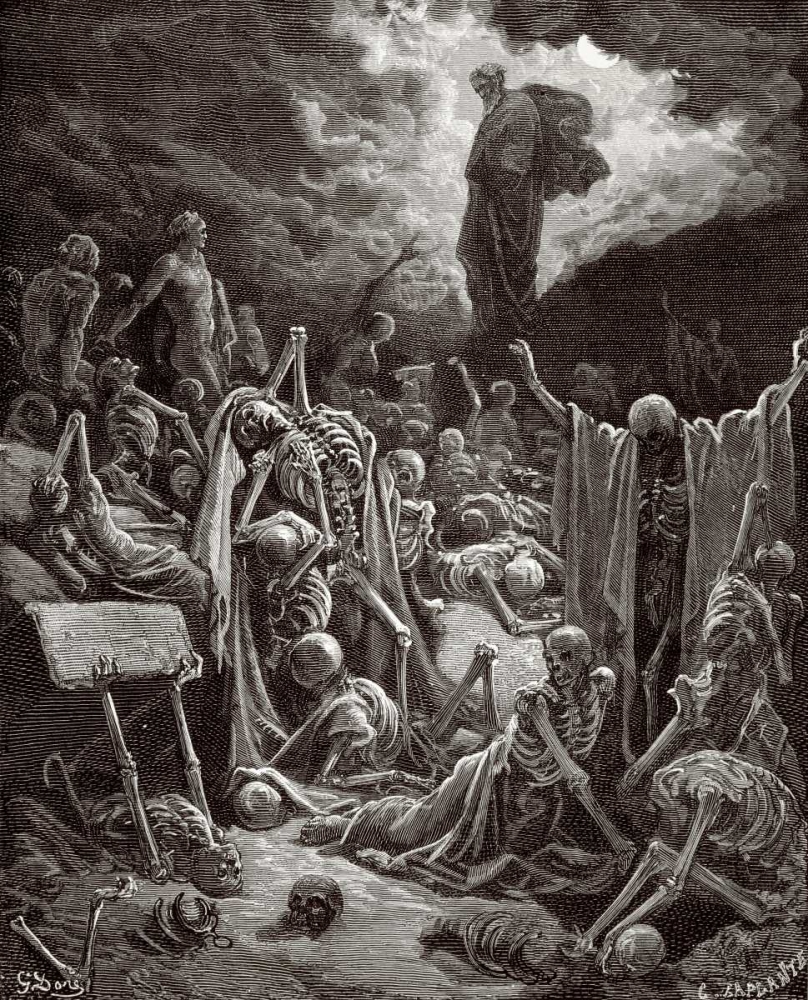 Wall art: The Visions of Ezekiel The Vision of the Valley of the Dry Bones, by Dore, Gustave