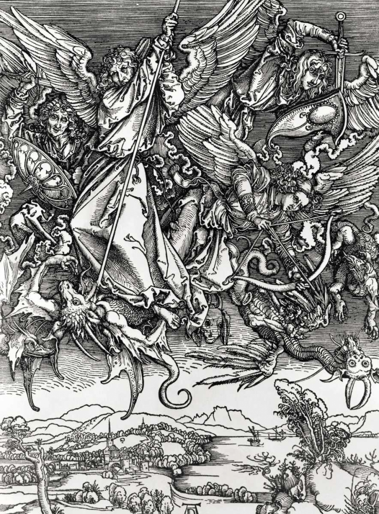 Wall art: St. Michael Fighting the Dragon, by Durer, Albrecht