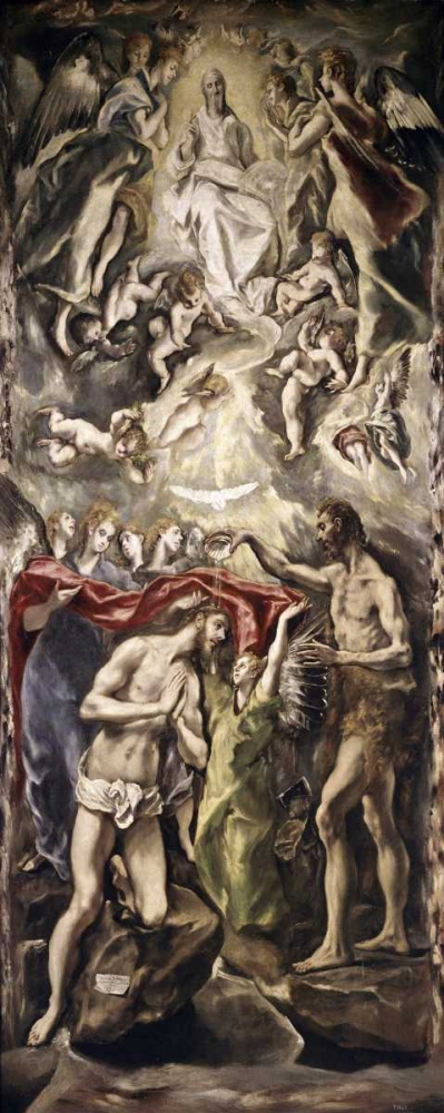 Wall Art Painting id:90999, Name: Baptism of Christ, Artist: El Greco