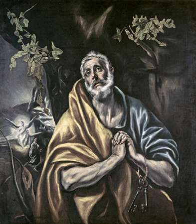 Wall Art Painting id:186088, Name: Penitent Peter, Artist: Greco, El