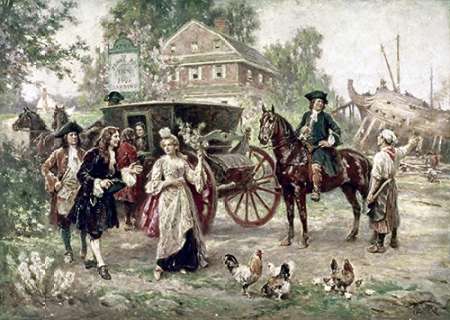 Wall Art Painting id:186109, Name: On The Road To Penns Manor, Artist: Gerome Ferris, Jean Leon