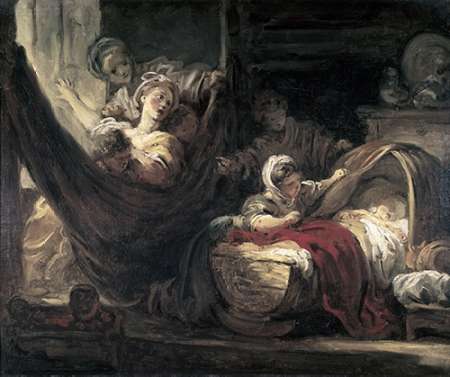Wall Art Painting id:186125, Name: Cradle, Artist: Fragonard, Jean Honore