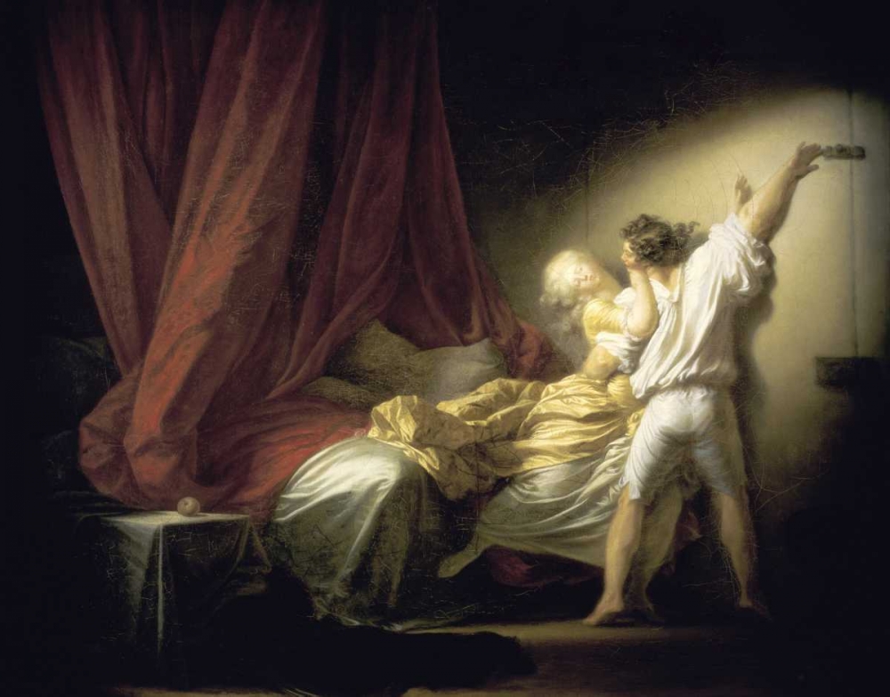 Wall Art Painting id:91033, Name: Lock Le Verrou, Artist: Fragonard, Jean Honore