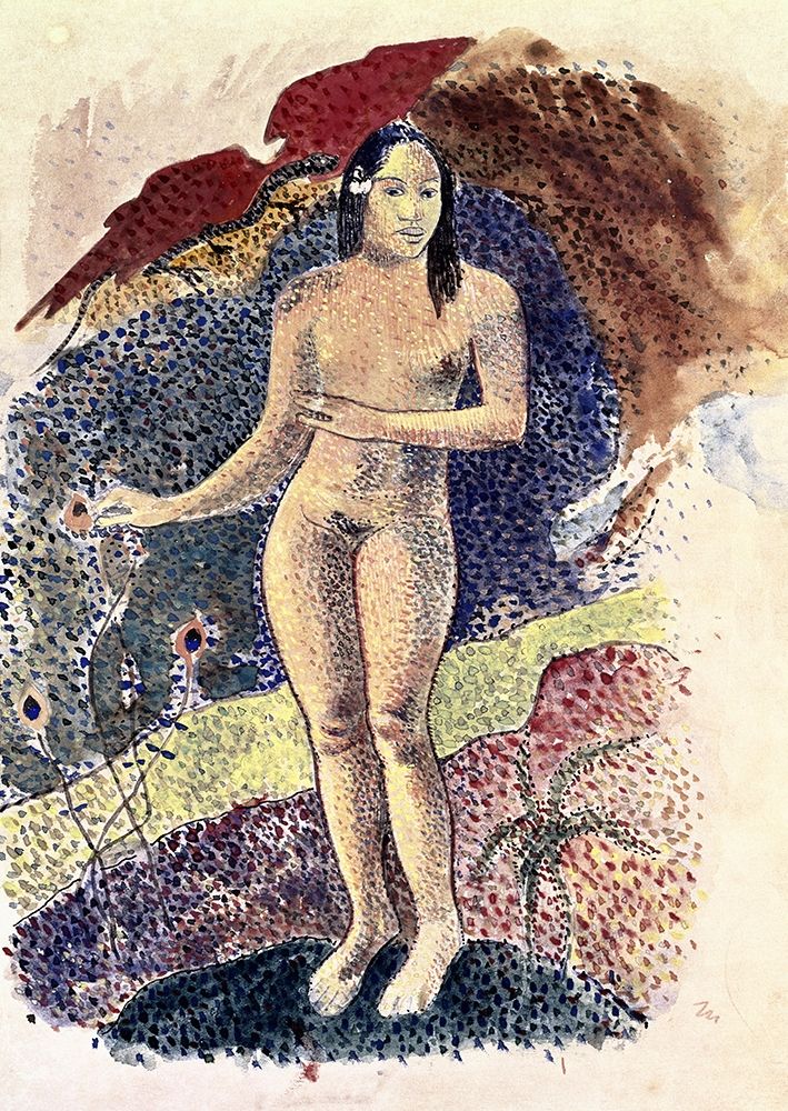 Wall art: Nude Tahitian Woman (Femme Nue Tahitienne), by Gauguin, Paul