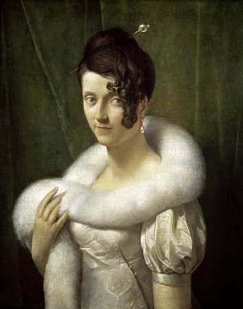 Wall Art Painting id:186141, Name: Portrait of a Young Lady (Portrait de Jeune Femme), Artist: Simon, Francois Pascal