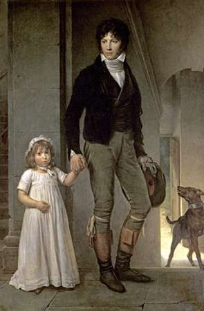 Wall Art Painting id:186142, Name: Portrait of J.B. Isabey and His Daughter, Artist: Simon, Francois Pascal