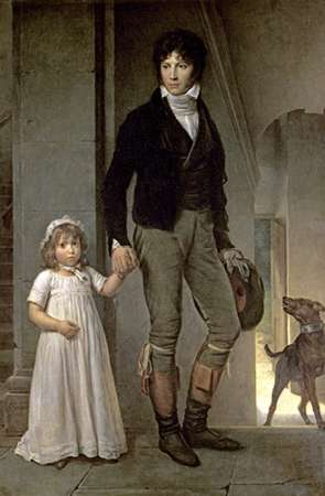 Wall art: Portrait of J.B. Isabey and His Daughter, by Simon, Francois Pascal