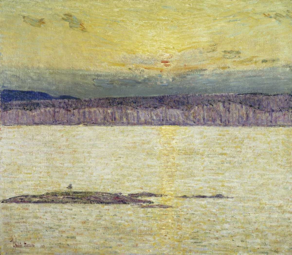 Wall Art Painting id:91139, Name: Sunset Ironbound Island: Mount Desert, Maine, Artist: Hassam, Childe