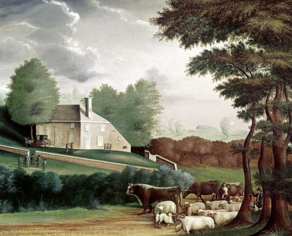 Wall Art Painting id:91149, Name: Grave of William Penn, Artist: Hicks, Edward